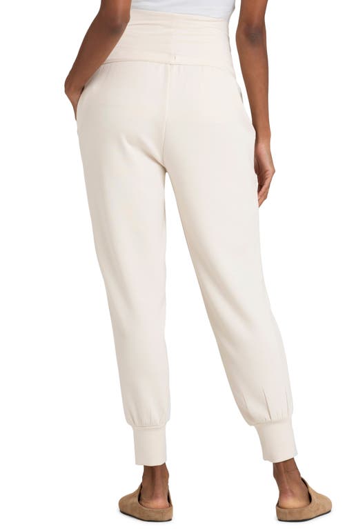 Shop Seraphine Over The Bump Maternity Joggers In Open White