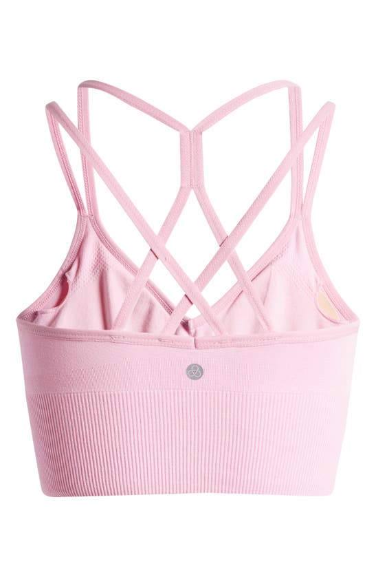 Shop Zella Rhythm Seamless Sports Bra In Purple Pastel