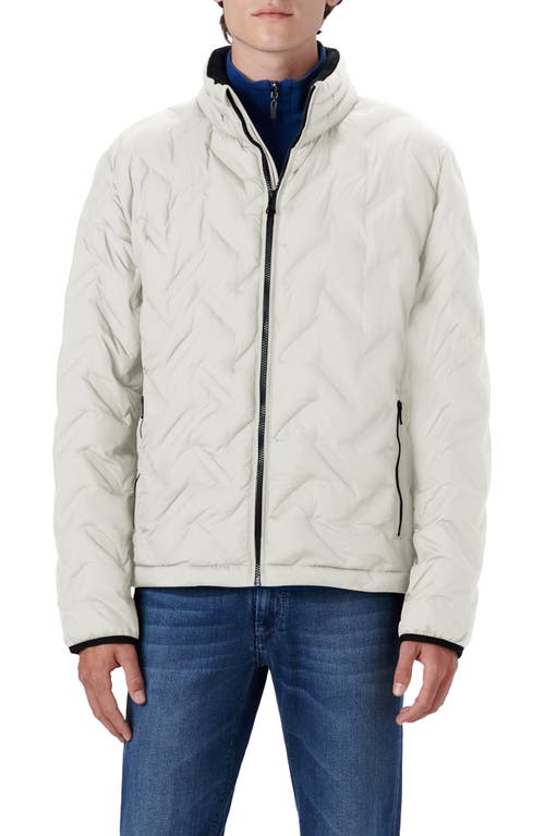 Bugatchi Quilted Bomber Jacket Stone at Nordstrom,