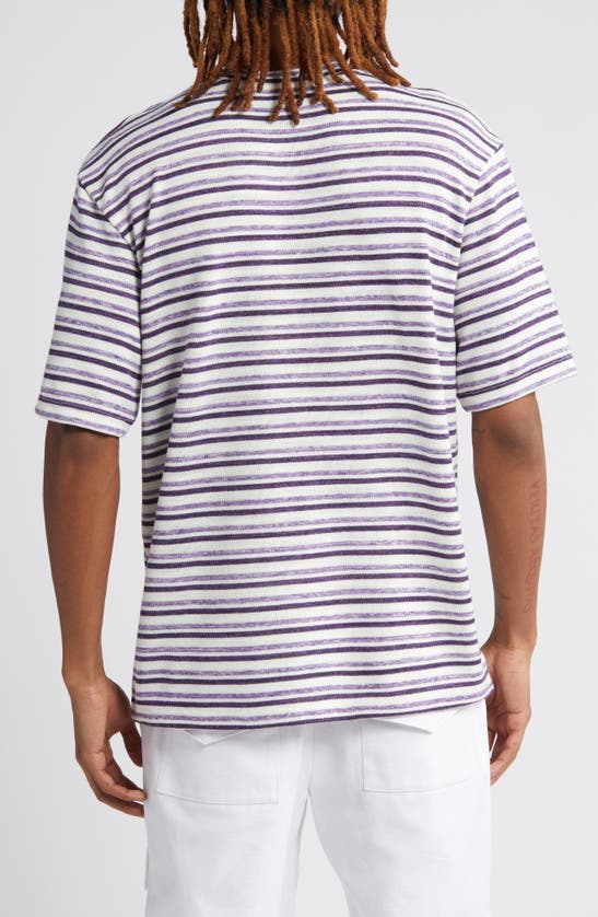 Shop Krost Stripe Oversize Cotton T-shirt In Grape Royale