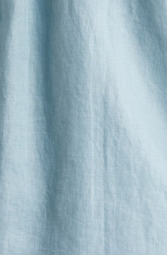Shop Eileen Fisher Classic Sleeveless Organic Linen Button-up Shirt In Seafoam