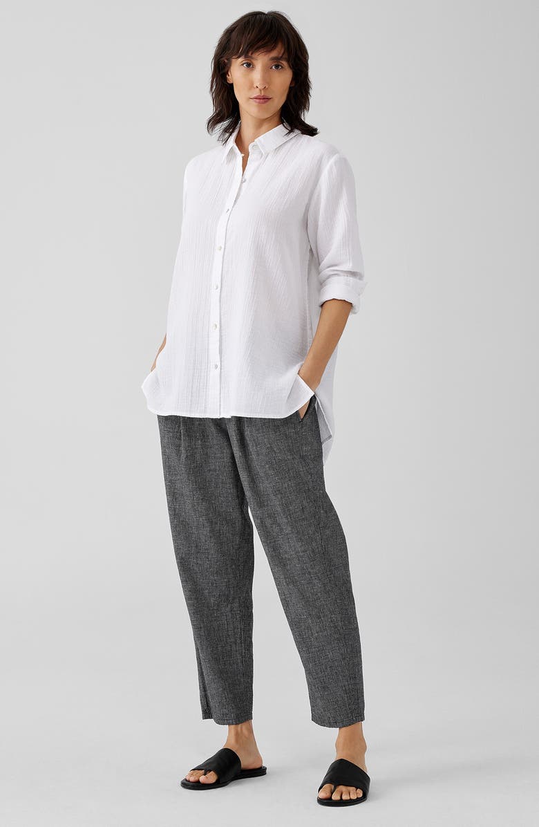 Eileen Fisher Easy Classic Organic Cotton Button-Up Shirt | Nordstrom