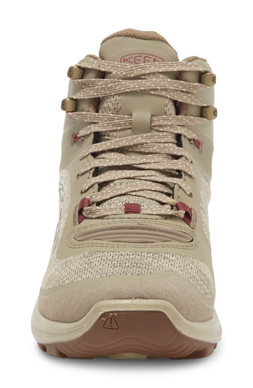 Keen Terradora Flex Mid Waterproof Hiking Boot In Plaza Taupe/windsor Wine