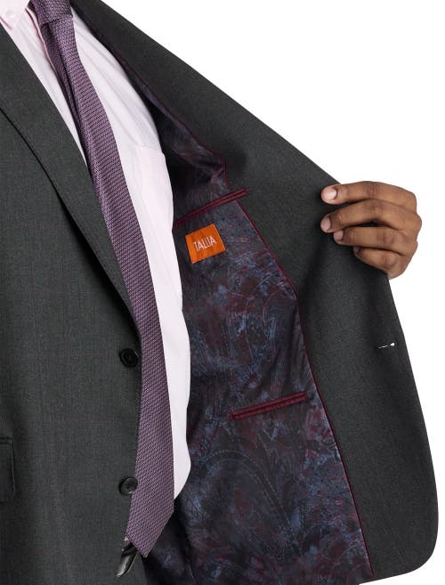 Tallia Windowpane Suit Jacket In Charcoal
