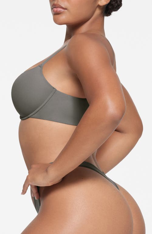 Shop Skims Fits Everybody Push-up Demi Bra In Gunmetal