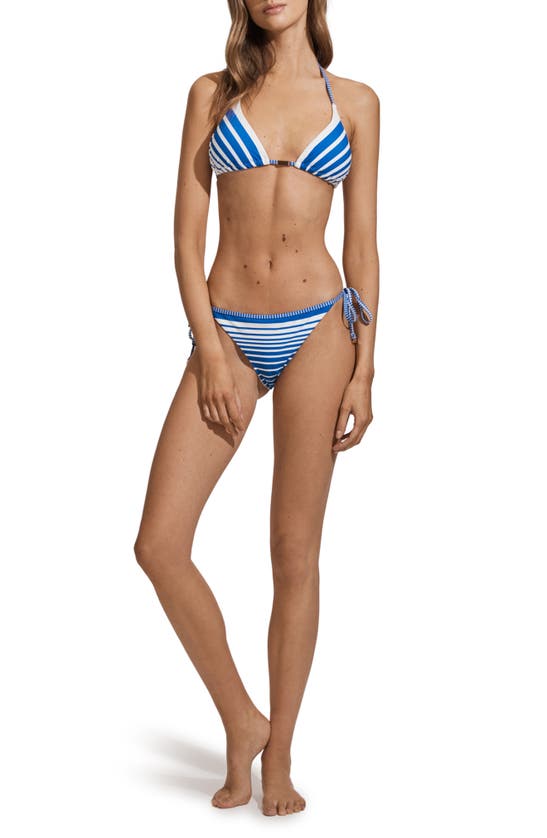 Shop Reiss Tilly Stripe Triangle Bikini Top In Blue Stripe