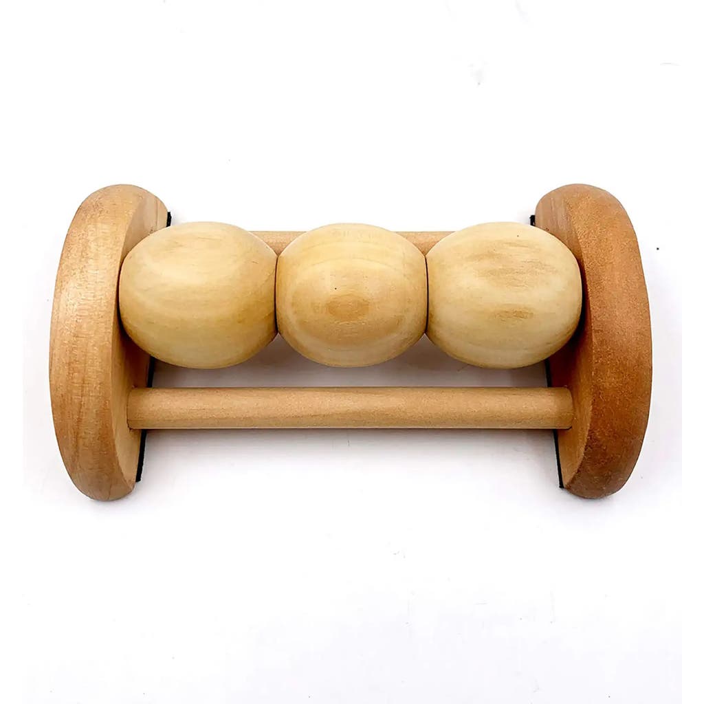 Pursonic All Natural Wooden Foot Massager Roller In Beige