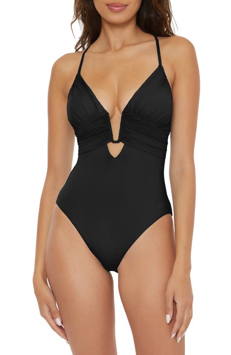 Simple Black One Piece Swimsuit Bandage Swimwear One Piece Bathing Suit for  Small Breast Bodysuit Monokini Trikini Maillot Femme T200708