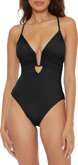 Color Code Plunge One Piece Swimsuit