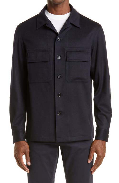 ZEGNA Oasi Cashmere Overshirt Navy at Nordstrom,