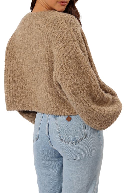 Petal And Pup Petal & Pup Albertine Bouclé Crop Cardigan In Brown