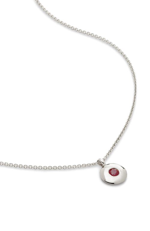 July Birthstone Ruby Pendant Necklace in Sterling Silver