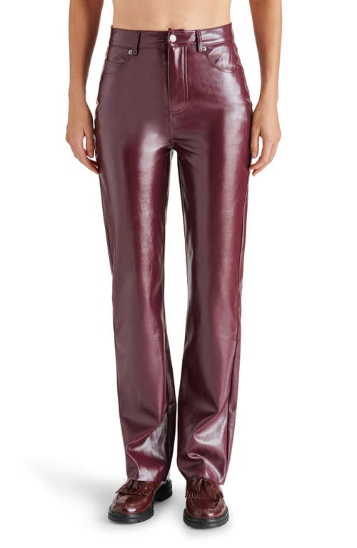 Loren Faux Leather Straight Leg Pants in Fig