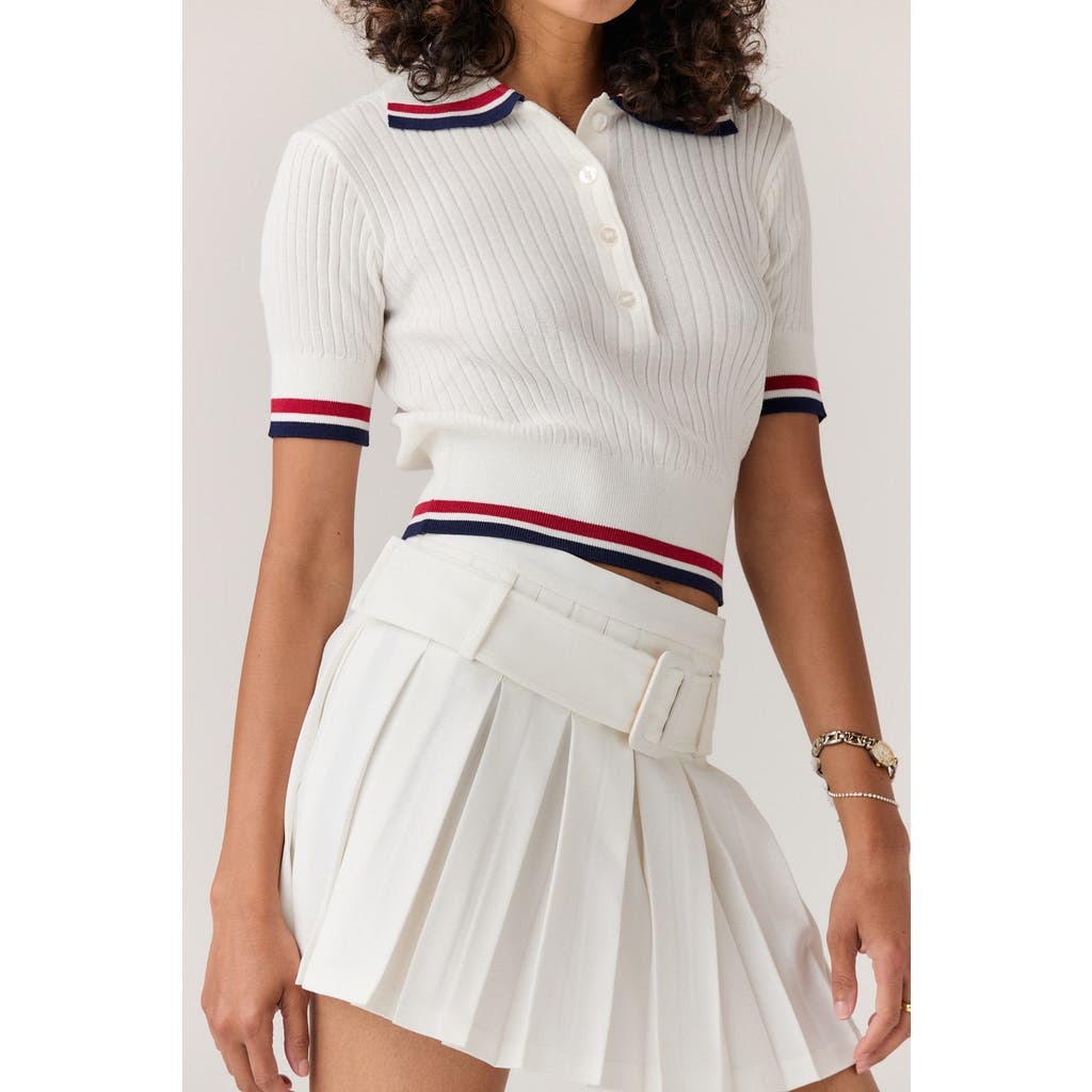 Goldie Byrd Knit Polo In White