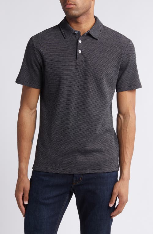 Cloverdale Waffle Knit Polo in Black
