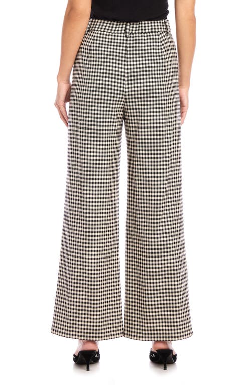 FIFTEEN TWENTY FIFTEEN TWENTY MINA CHECK HIGH WAIST WIDE LEG PANTS 