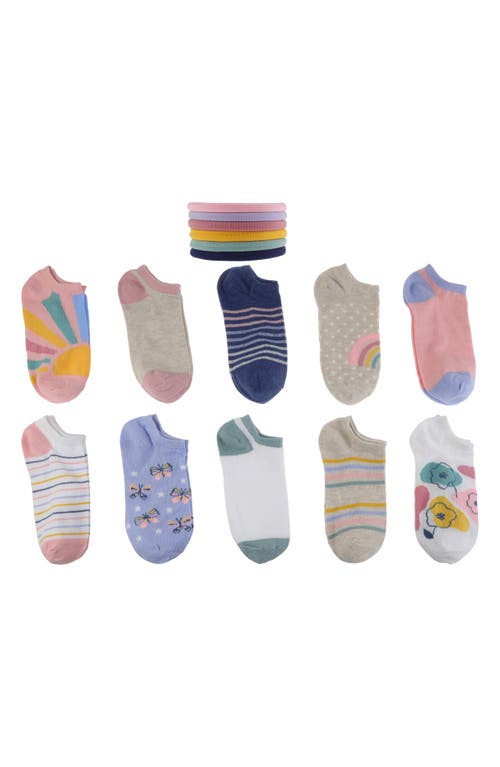 Capelli New York Kids' Assorted 10-Pack No-Show Socks in Multicolor