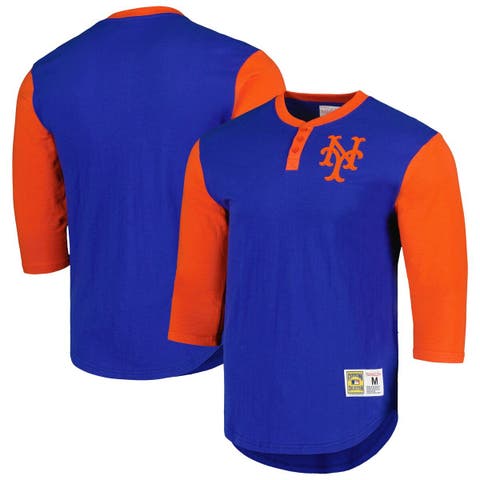 New York Mets Mitchell & Ness Icon Henley 3/4-Sleeve T-Shirt - Cream