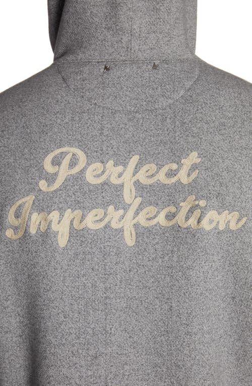 Golden Goose Slogan-print Cotton Hoodie In Grey Melange/heritage White
