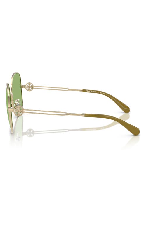 Tory Burch 56mm Round Sunglasses In Gold Pink