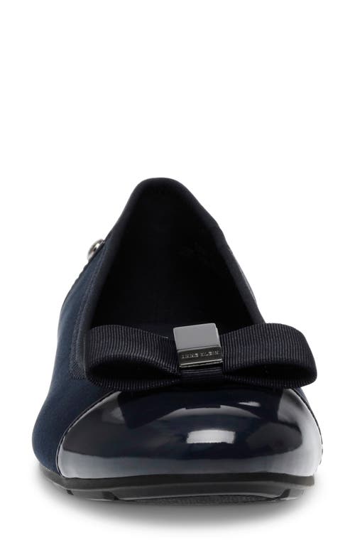 Shop Anne Klein Alive Cap Toe Flat In Navy Multi