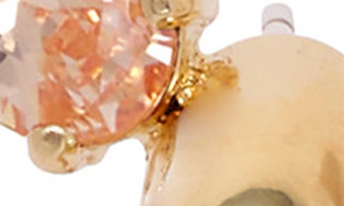 Lady Grey Tilt Hoop Earrings In Gold/peach