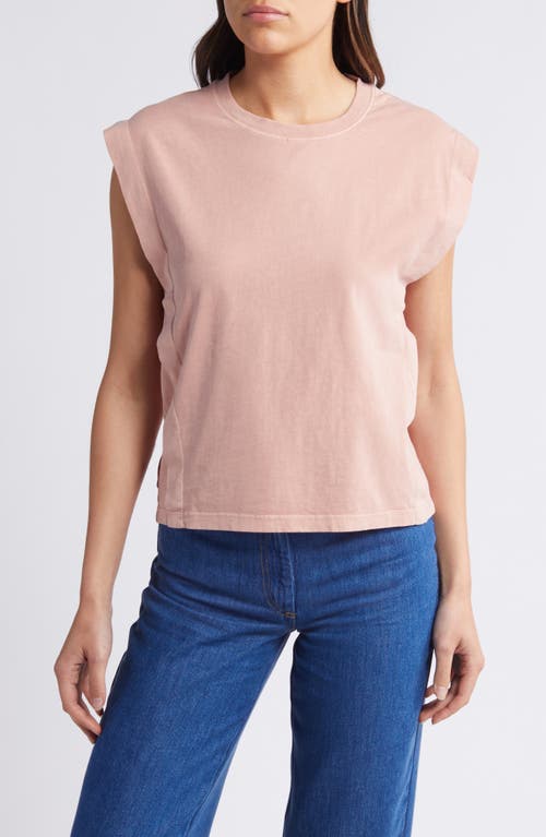 Sessun Sessùn Orlando Pleat Shoulder Sleeveless T-shirt In Rose Darles