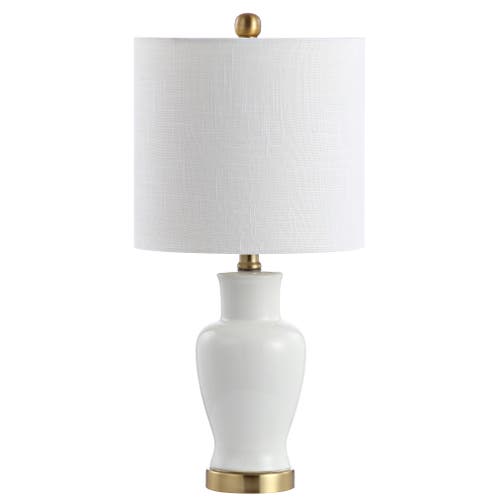 Jonathan Y Chi Ceramic/iron Modern Classic Led Table Lamp In White