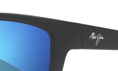 Maui Jim Kanaio Coast 61mm Polarizedplus2® Rectangular Sunglasses In Matte/blue/black Stripe