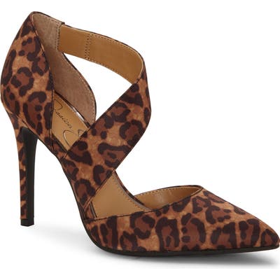 Jessica Simpson Pintra Leopard Print Pointed Toe Pump, Brown