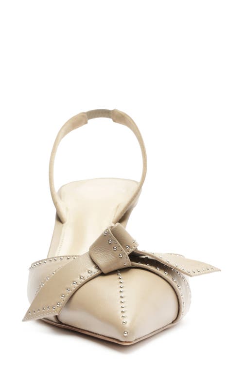 Alexandre Birman Clarita Bell Stud Pointed Toe Slingback Pump In Semolina