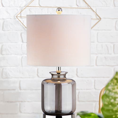 Jonathan Y Marsh Glass Led Table Lamp In Smoke Gray