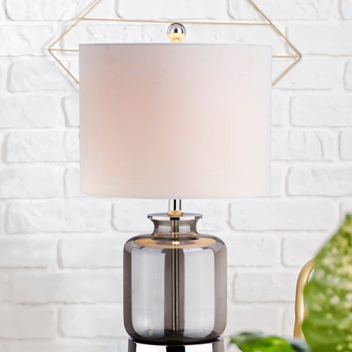 Shop Jonathan Y Marsh Glass Led Table Lamp In Smoke Gray