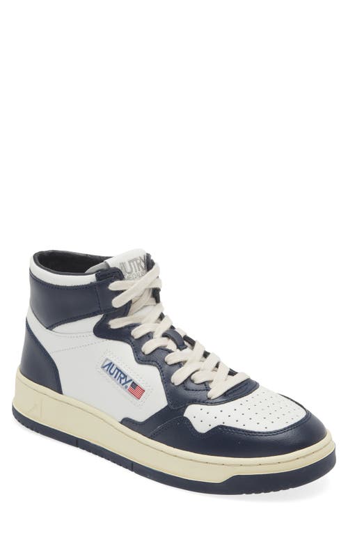 AUTRY Medalist Mid Sneaker Wht/blue at Nordstrom,