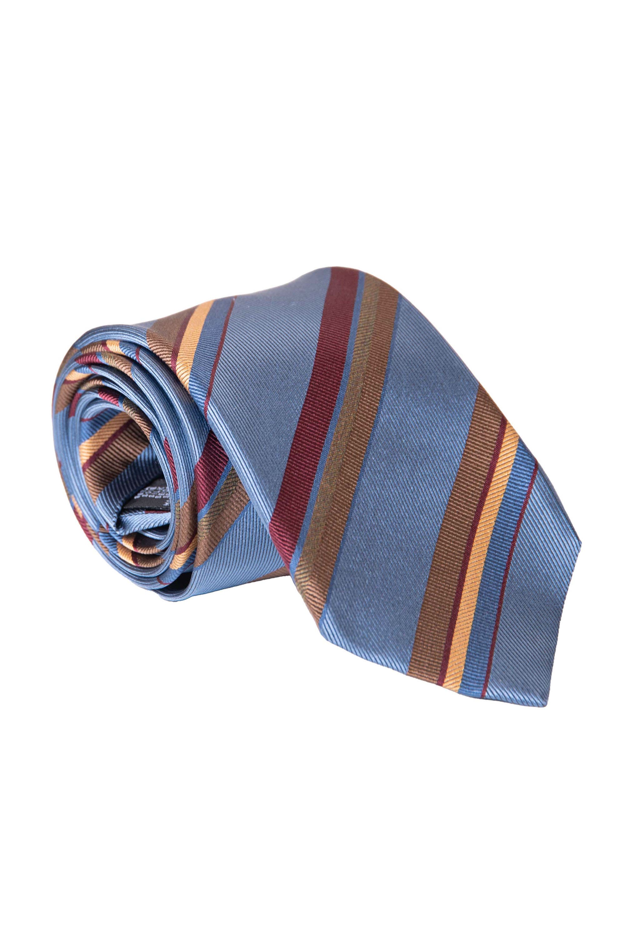 Elizabetta Battisti - Extra Long Silk Jacquard Tie for Men in Steel Blue Cover