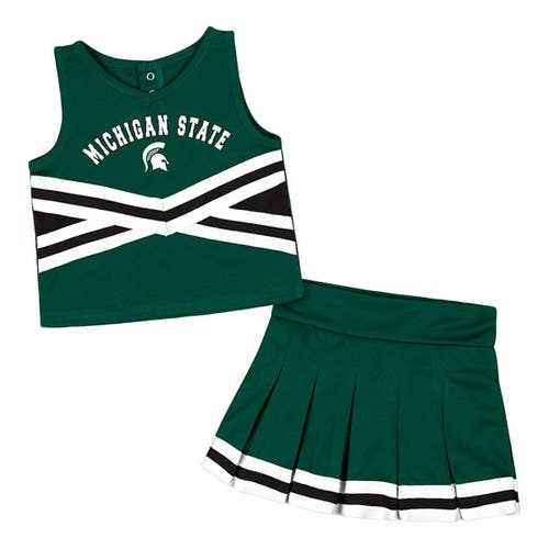 Girls Toddler Colosseum Green Michigan State Spartans Carousel Cheerleader Set
