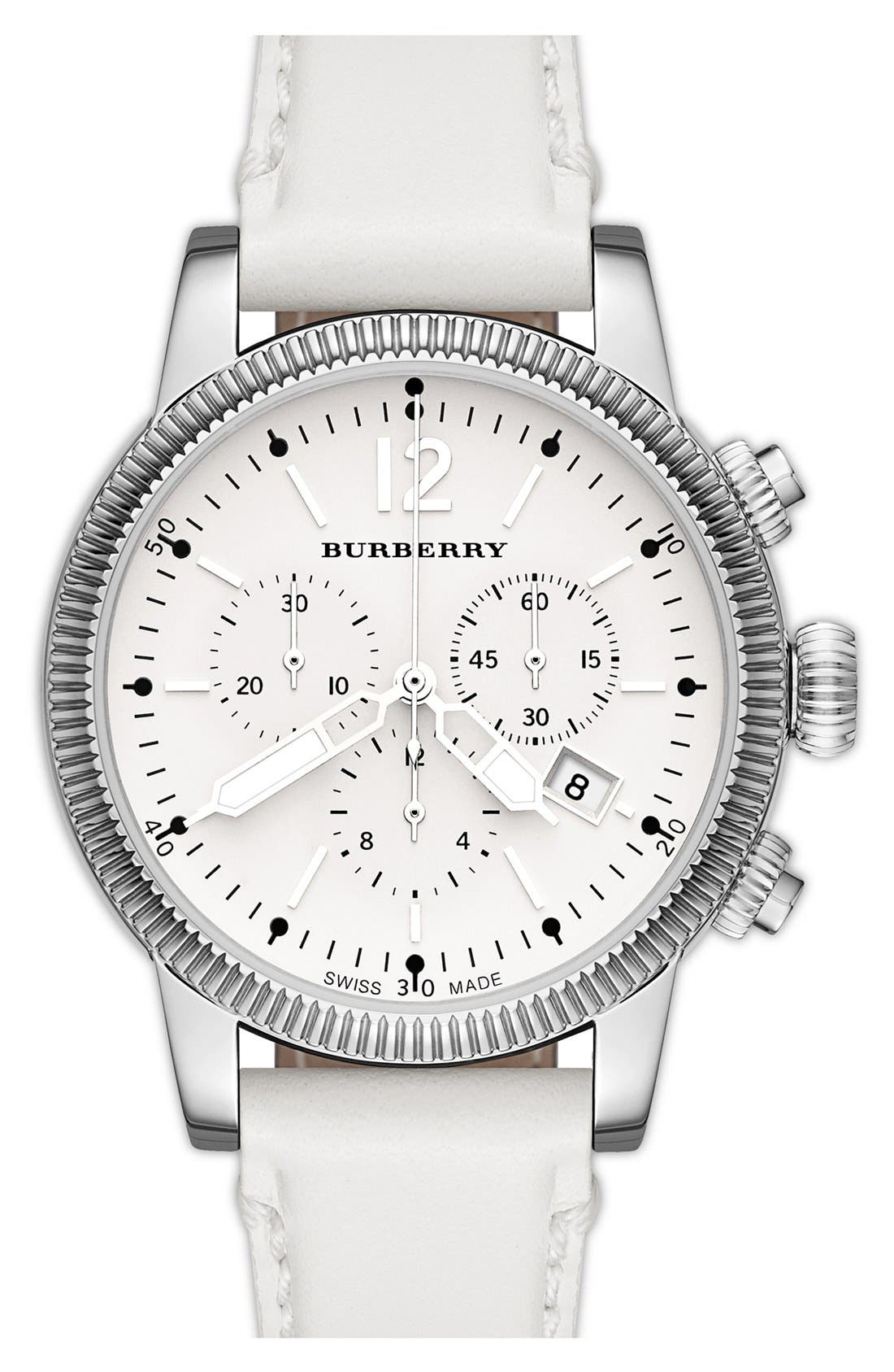 burberry leather strap watch