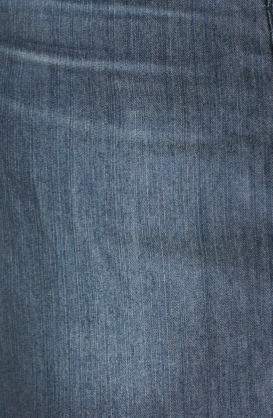 Wit & Wisdom 'ab'solution Scalloped Hem A-line Denim Skirt In Mid Blue