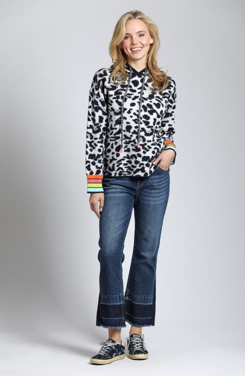 Apny Animal Pattern Hoodie In White Multi
