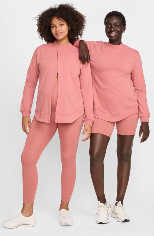 Shop Nike French Terry Maternity/nursing Top In Canyon Pink