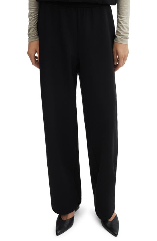 Shop Mango Straight Leg Knit Pants In Black