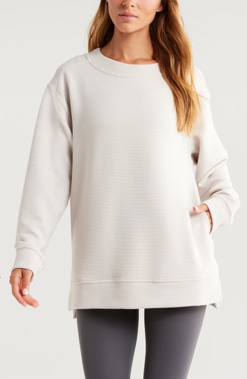 Zella Kick Back Ottoman Knit Sweatshirt In Grey Moonbeam