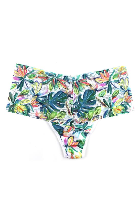 Hanky Panky Print Retro Lace Thong In Palm Springs