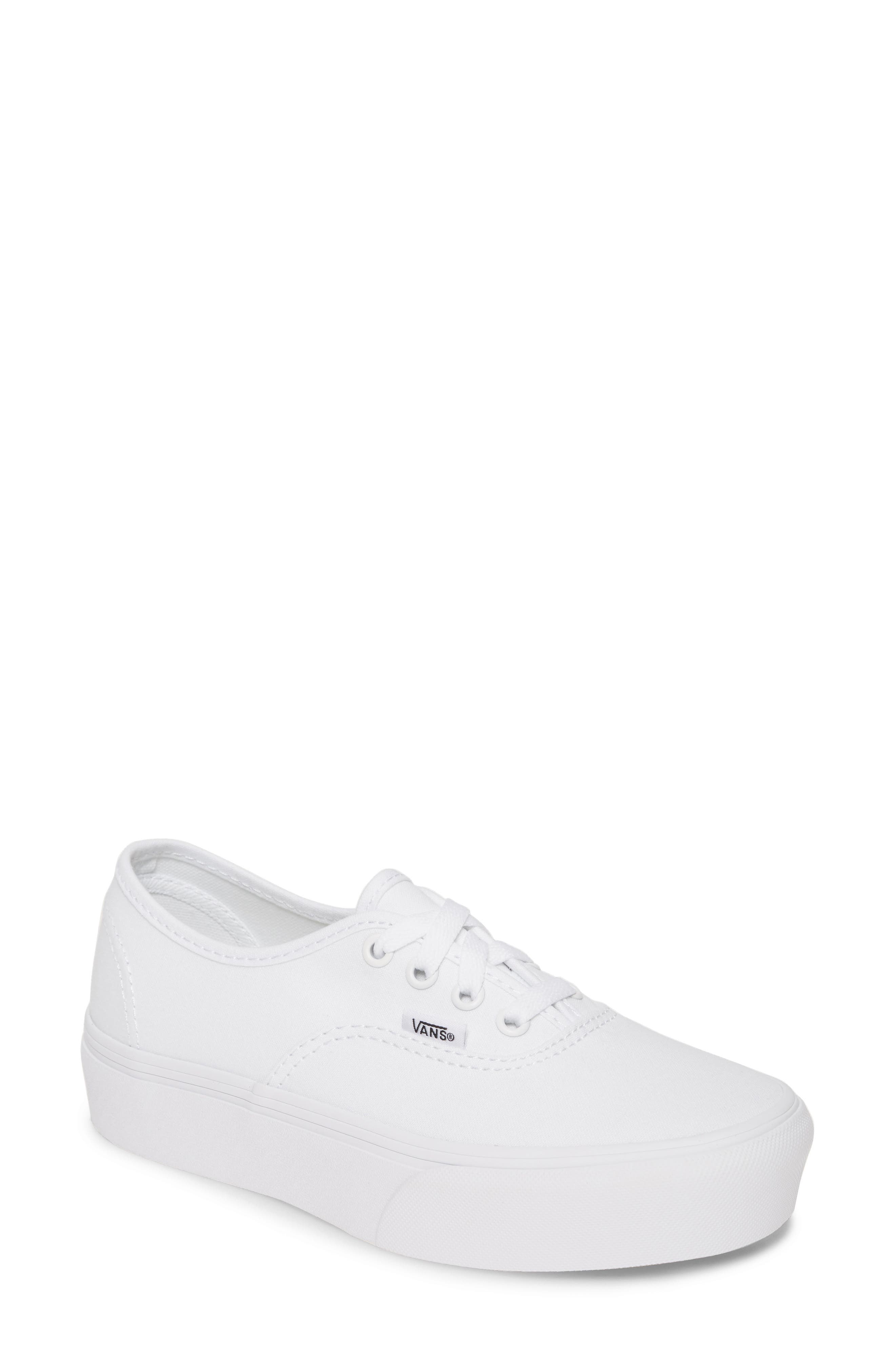 white platform sneakers vans