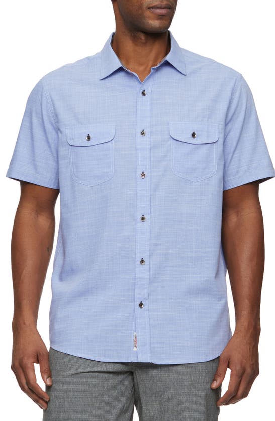 Flag And Anthem Cullman Double Pocket Button-up Shirt In Light Blue