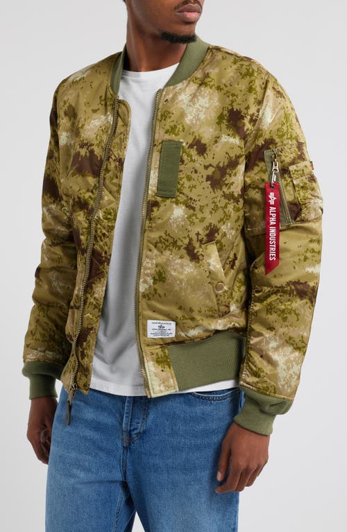 Shop Alpha Industries Ma-1 Mod Flight Jacket<br /> In Green Blur Camo