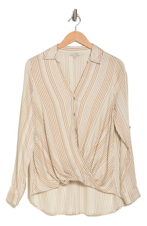 Shop Chenault Stripe Top In Taupe/cream