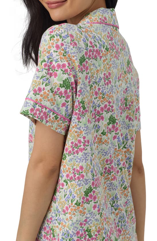 Shop Bedhead Pajamas Print Stretch Organic Cotton Jersey Short Pajamas In Cottage Garden