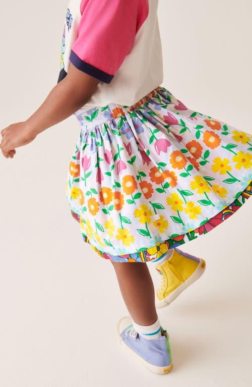 Shop Little Bird Kids' Floral Reversible Cotton Skirt In Pink