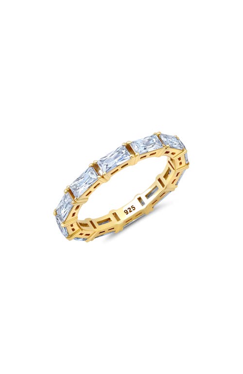 Crislu Baguette Cut Cubic Zirconia Eternity Ring In Gold